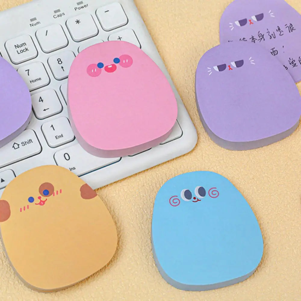 Self-Adhesive Sticker 60 Sheets Sticky Notes Colored Ins Messages Sticking Paper Cartoon Kawaii Message Paper Girls
