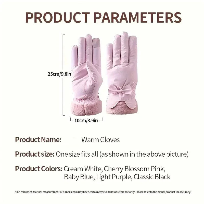 Women's Gloves - Warm, Waterproof & Touchscreen Compatible for Winter Outdoor Activities