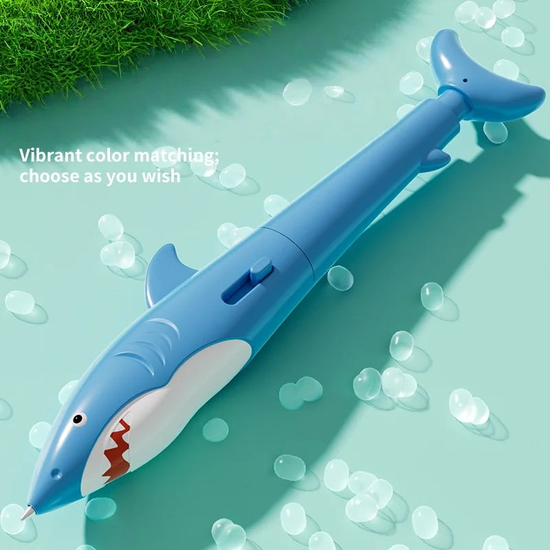 Novelty Shark Water Spray Ballpoint Pen Creative Water Gun Pen Student Writing Pens Toy Gifts Water Pistol Pen Stationery Supply