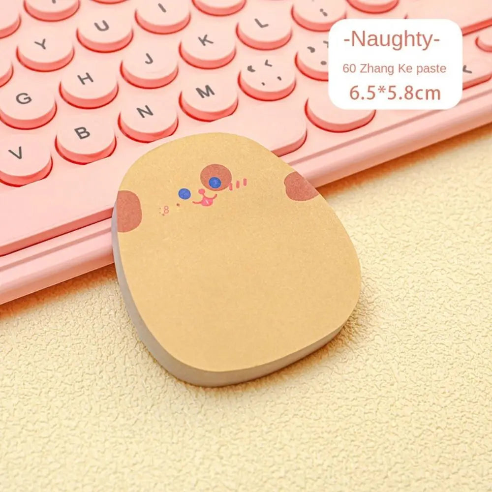 Self-Adhesive Sticker 60 Sheets Sticky Notes Colored Ins Messages Sticking Paper Cartoon Kawaii Message Paper Girls