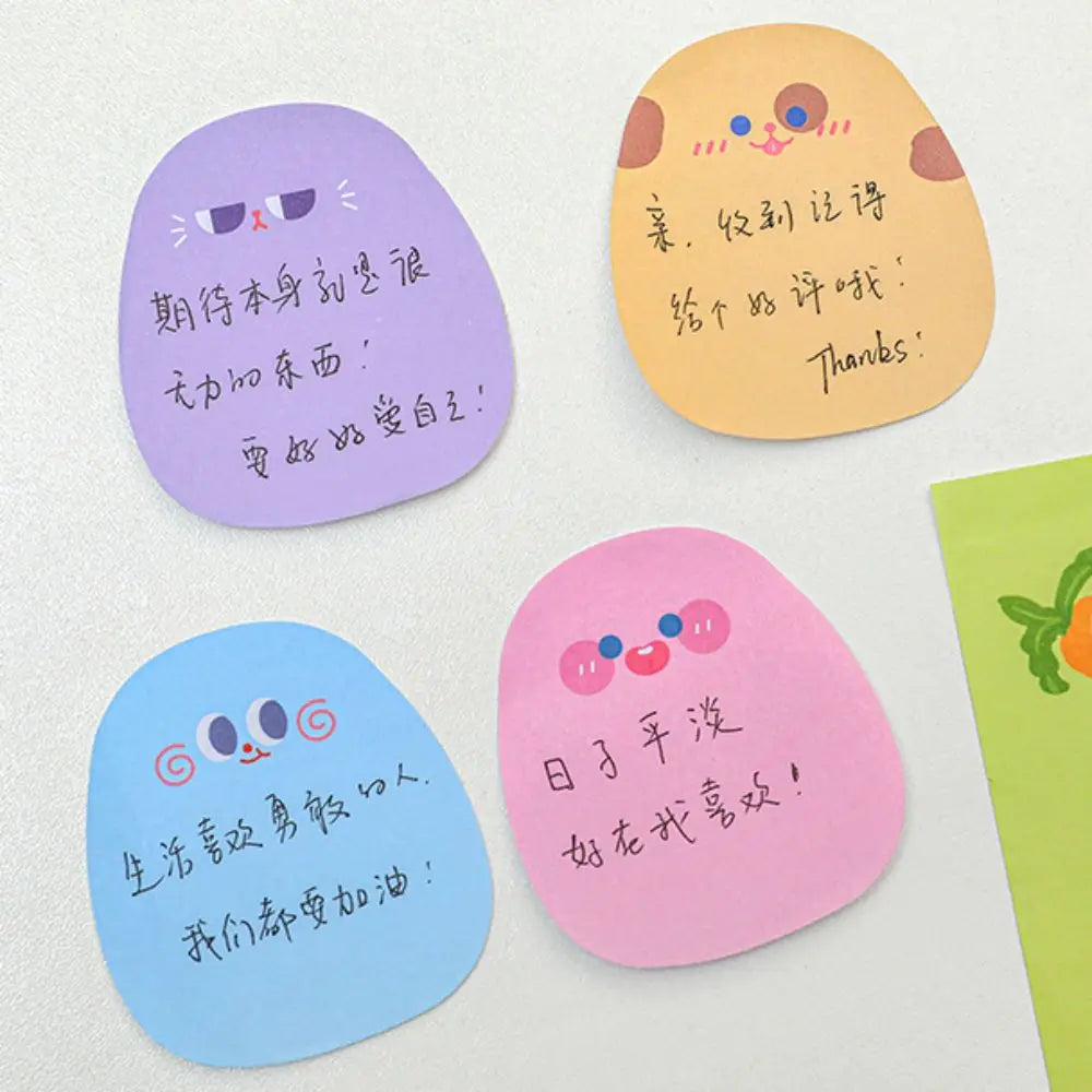 Self-Adhesive Sticker 60 Sheets Sticky Notes Colored Ins Messages Sticking Paper Cartoon Kawaii Message Paper Girls
