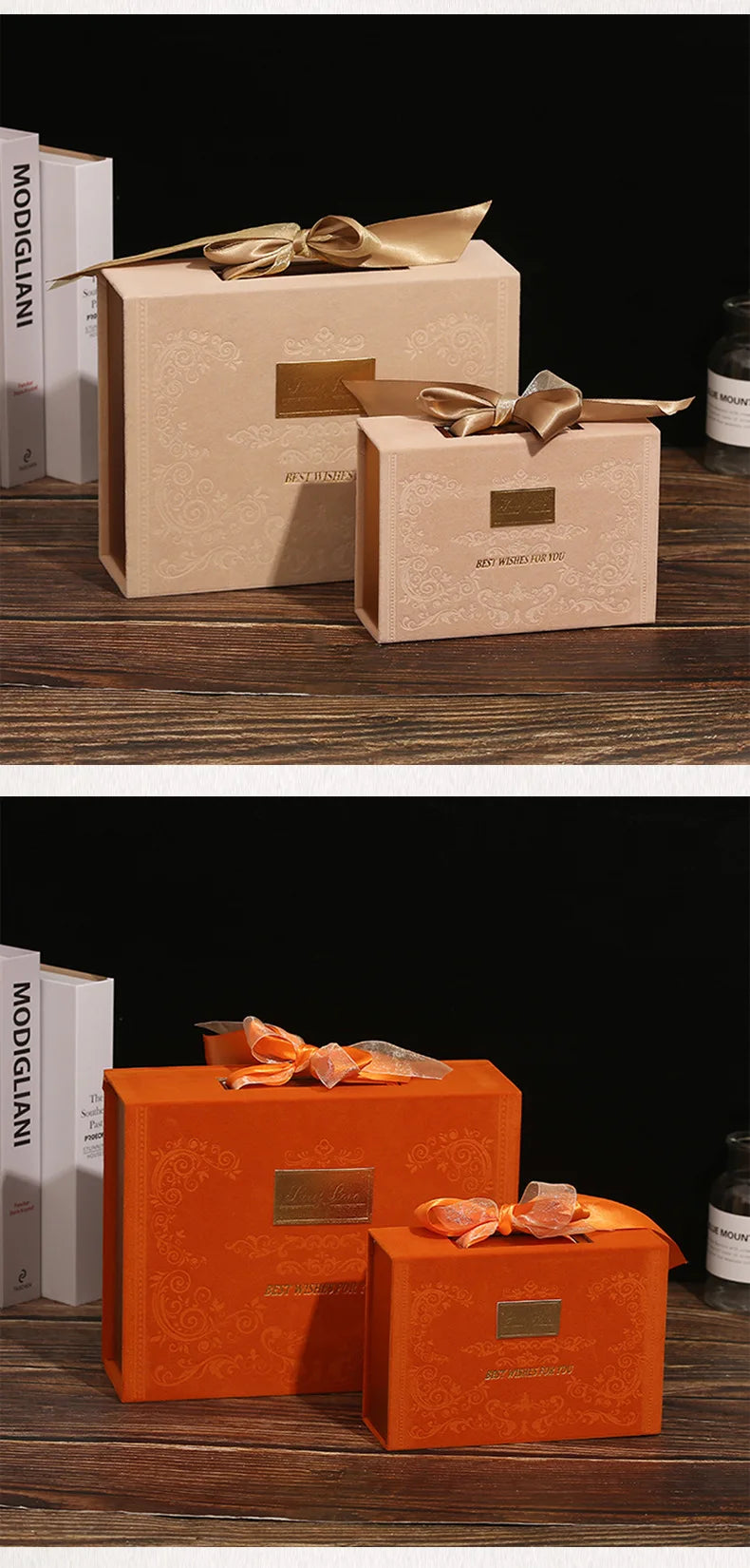 Valentine's Day Gift Box with Satin Ribbon Bow Chinese Candy Box with Magnetic Closure Gift Wrapping Bag Event Party Supplies