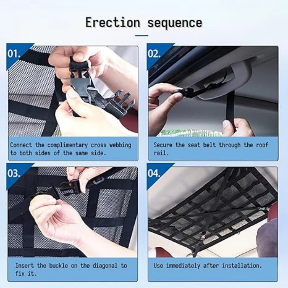 Car Roof✨ Strong Storage Net🎗️Organize your life and your car with this Quality made Car Roof Organizer!