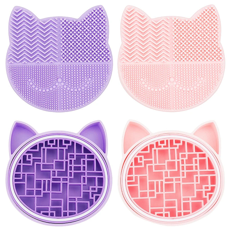 Silicone Makeup Brush Cleaning Storage Box Make Up Washing Board Cleaner Carpet Cosmetic Brushes Tools