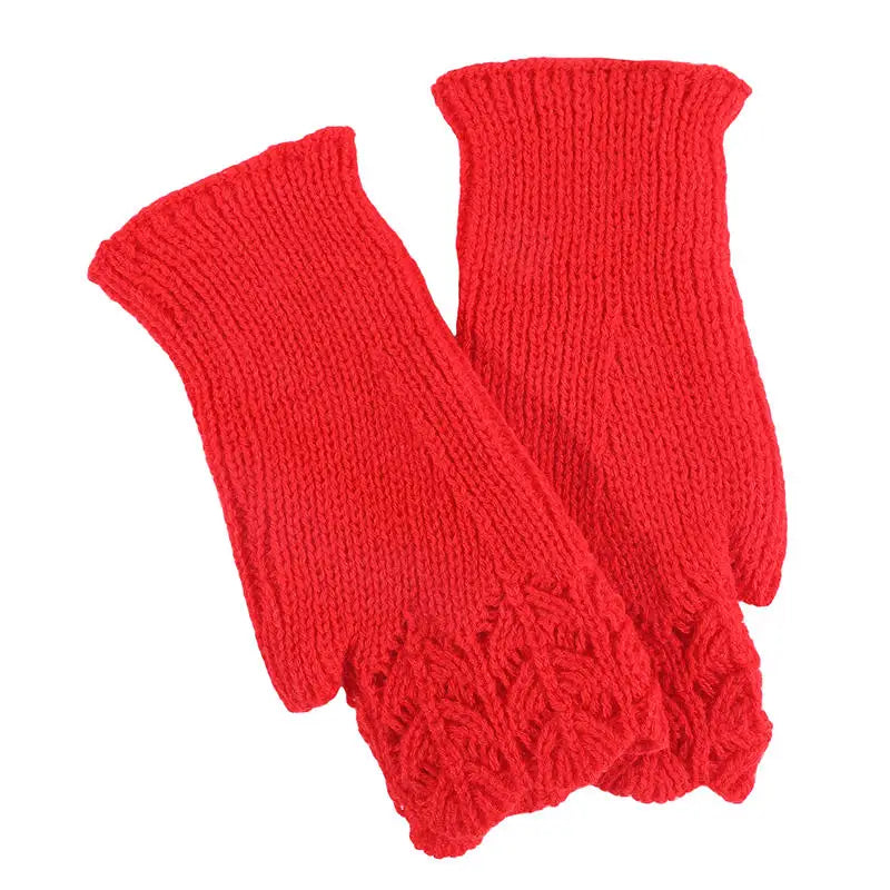 Women Knitted Warm Half Gloves Autumn Winter Fingerless Gloves Arm Sleeve Girls Fashion Casual Accessories Mittens