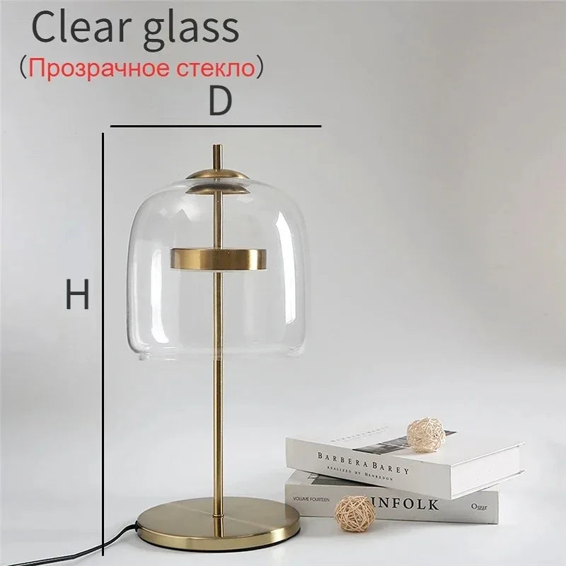 Modern Glass Lampshade Led Table Lamp Simple Bedroom Bedside Desk Lights Nordic Creative Designer Glass Home Decor Table Lamps