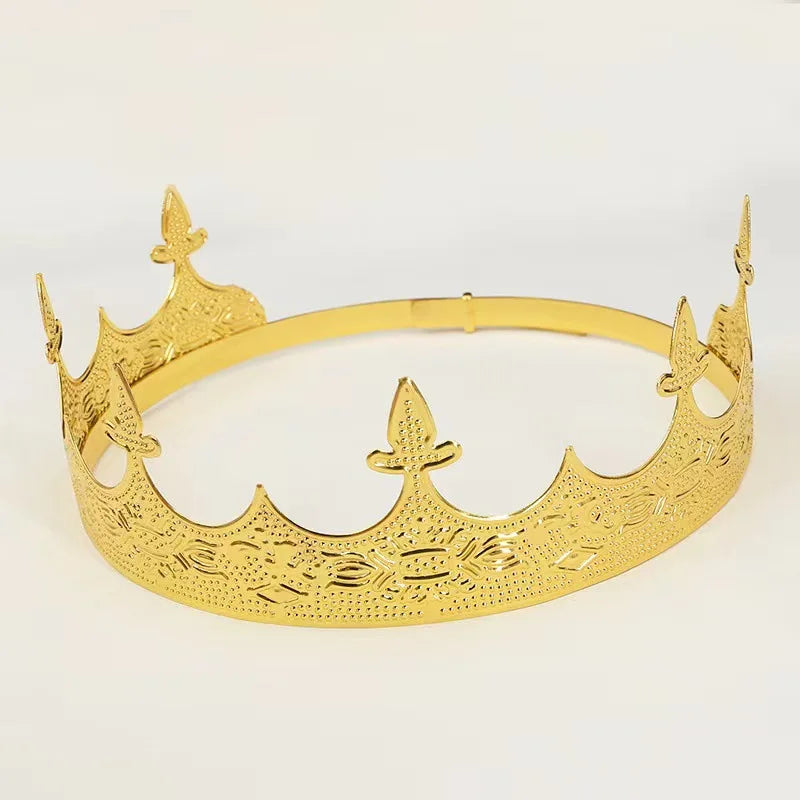 Baroque Crown Metal Carving Tiara adjustable