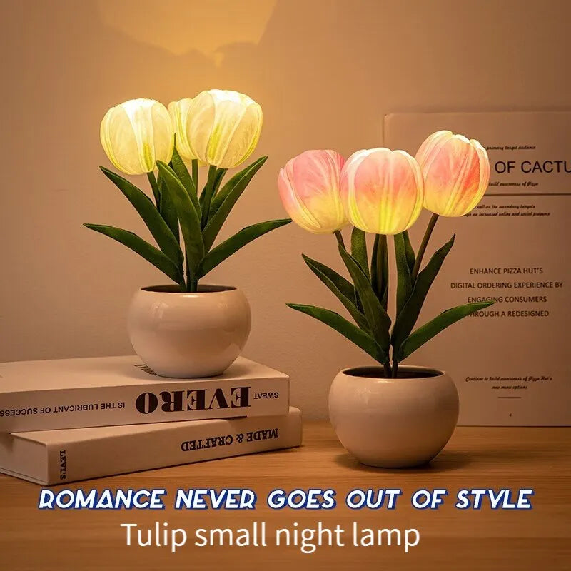 Tulip Table Lamp LED Bedside Lamp Simulation Flower Bouquet Bedroom Bedside Romantic Atmosphere Birthday Gift Home Decoration (Free Shipping) 💝💖🌹 (Free Shipping) 💝💖🌹