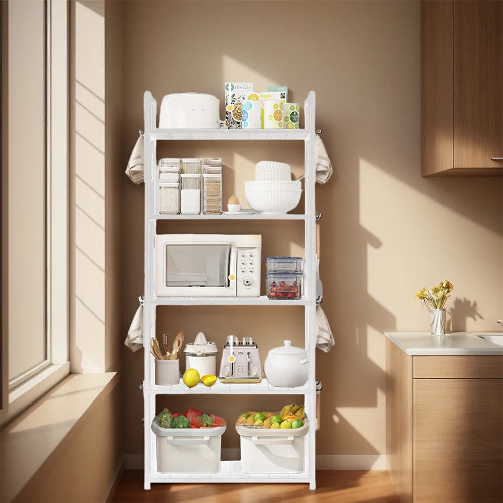5 Tier Storage Shelf 66 Lbs Capacity Storage Shelves Adjustable Standing Shelf for Kitchen Pantry Closet Bathroom Laundry Garage
