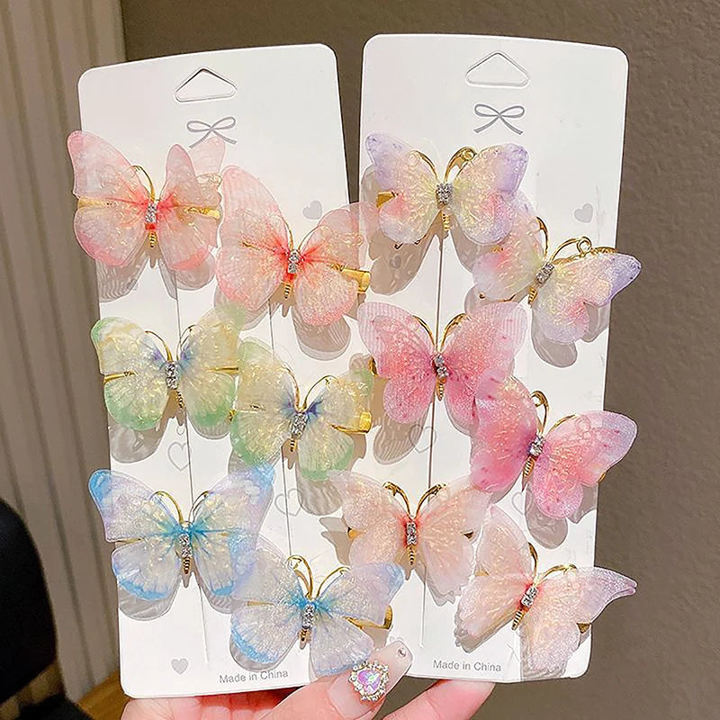 Colorful Butterfly Hairpins Random Girl Hair Clips Women Sweet Rainbow Barrettes Fashion Hair Accessories Ornament