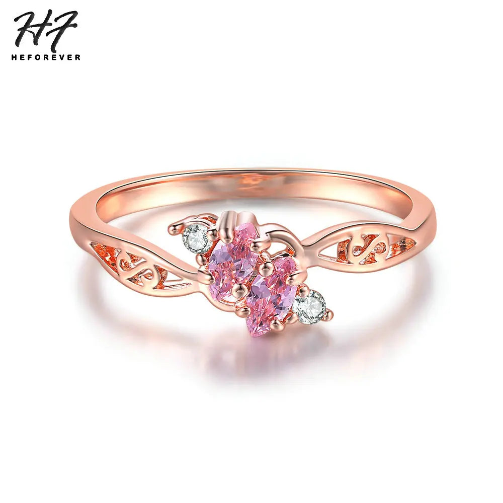 Authentic and Brilliant Rose Gold Filled Floral Pattern Ring