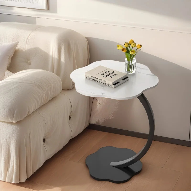 Coffee Tables Light Luxury Side Table Round Flower Bedside Table Bedside Home Study Desk Auxiliary Desk Living Room Furniture (Free Shipping) 💝💖🌹 (Free Shipping) 💝💖🌹
