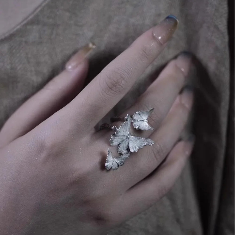Butterfly ring, female new style butterfly habitat ring, niche design, fashionable and personalized index=r