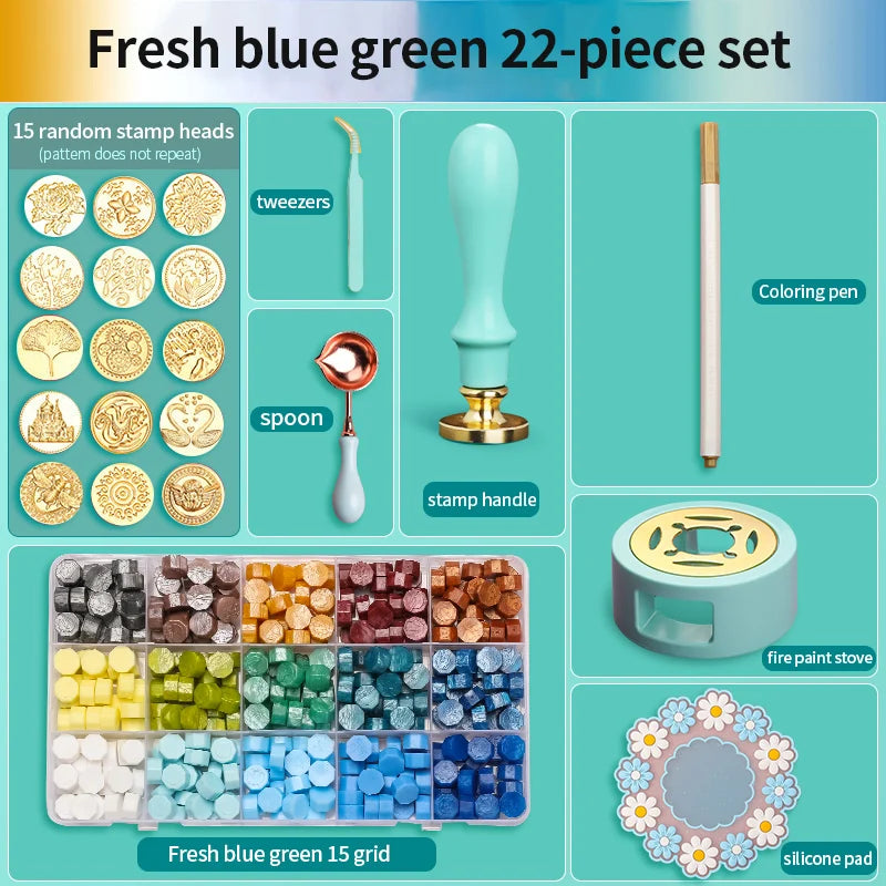 Wax Seal Stamp Set Kit Sealing Wax Storage Box Seal Furnace Craft Supplies For Wax Seal Christmas Wedding Invitation Decoration
