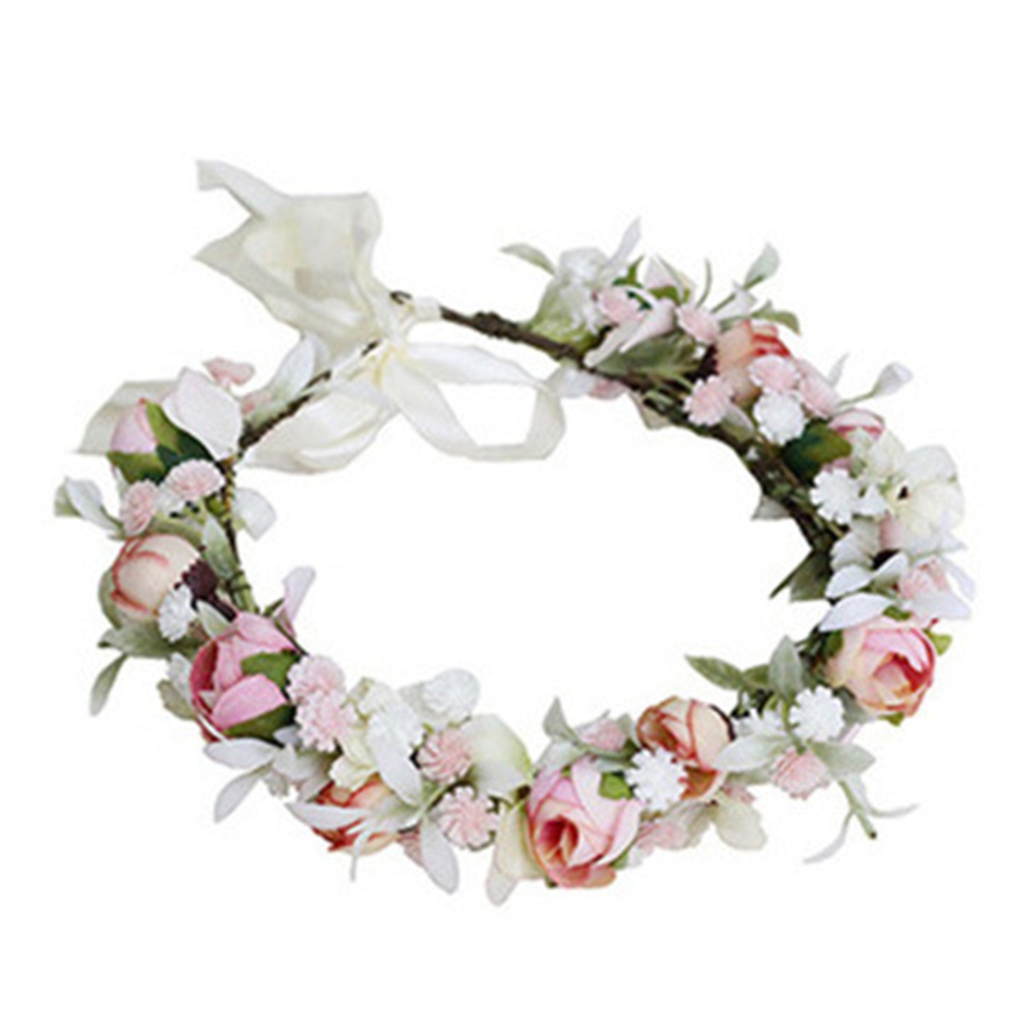 Flower Crown Garland Wedding Bridal Hair Accessories Tiaras Women Headpiece Fashion Ancient Bohemian Style Headwear Wreath 2023