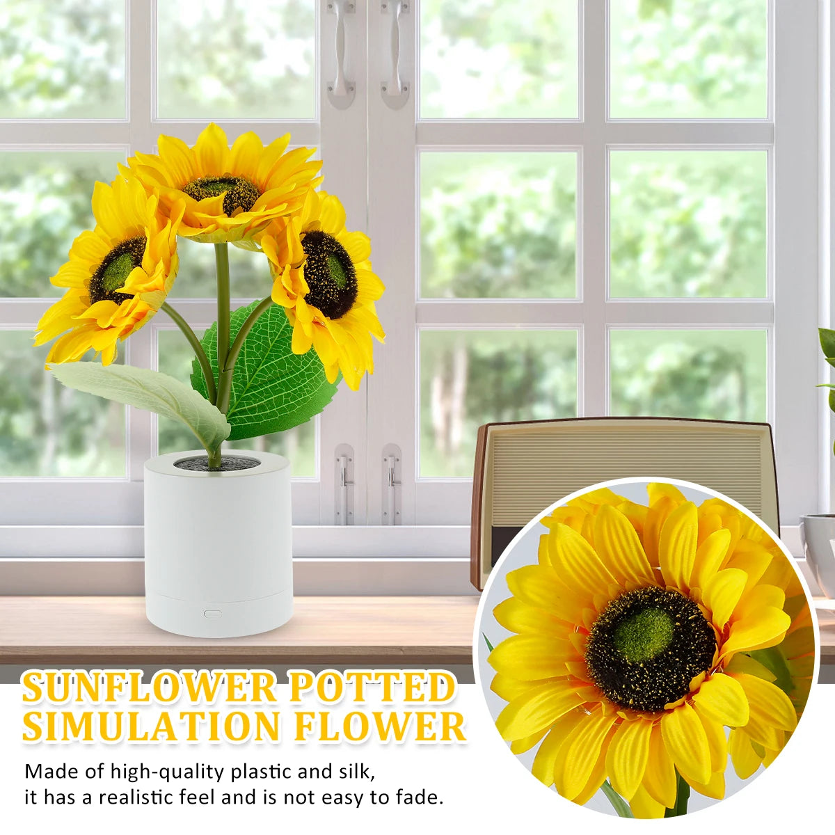 LED Sunflower Night Light Dimmable Simulation Sunflower Table Lamp USB Creative Desktop Decorative Light Bedroom Bedside Light (Free Shipping) 💝💖🌹 (Free Shipping) 💝💖🌹
