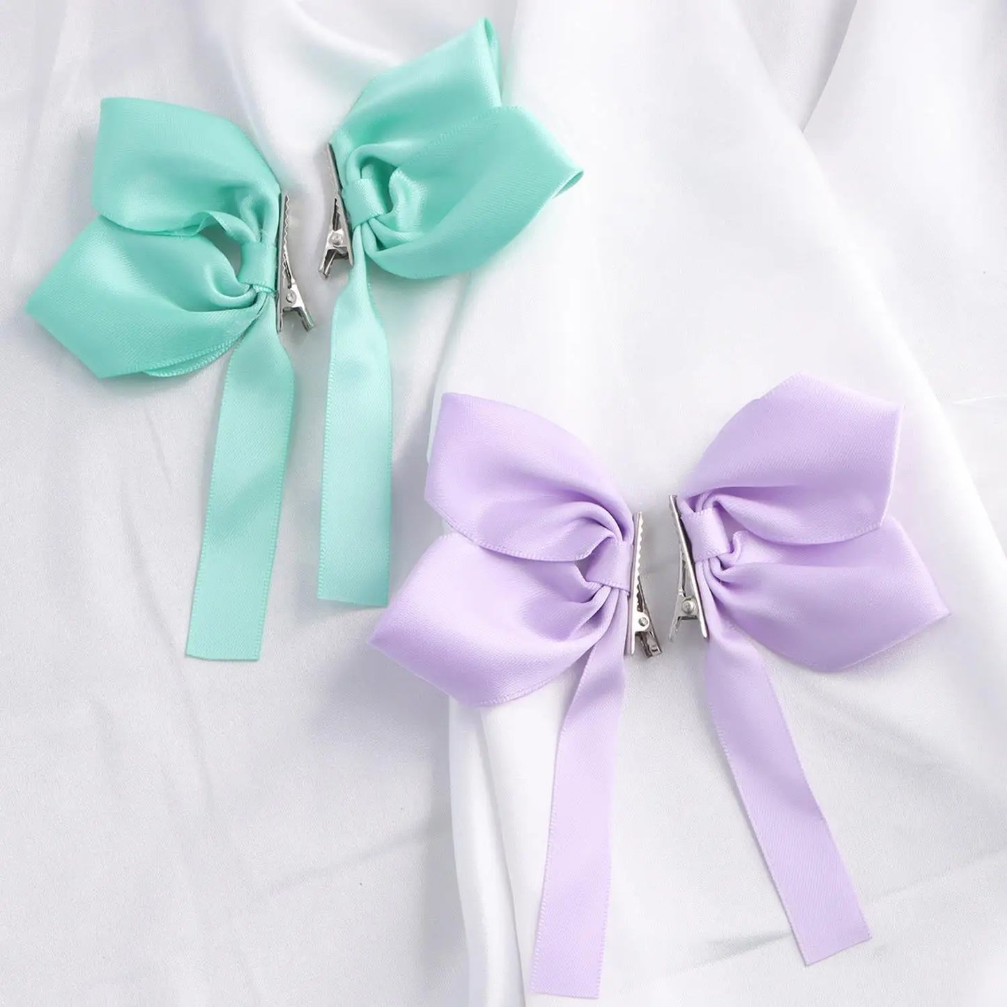 Cute Bowknot Hair Clips Fashion Sweet Hair Accessories Side Clip Headdress Headwear Ribbon Hair Bows Clips Hairpin Girls