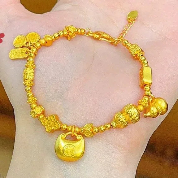 Women Chubby Fortune Coil Bracelet 24K Gold AU999 - Women's exclusive, plump chubby/clear coil, warm 24K, AU999 guarantee