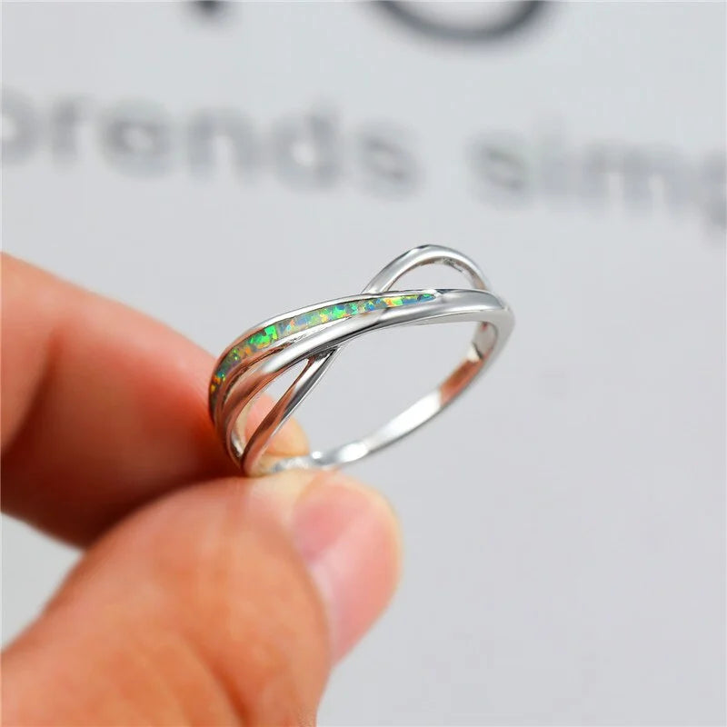 2025 Fashion Women Rings Anniversary Party Girl Gift Cute Blue Imitation Opal Bow Rings for Women Jewelry Accessories