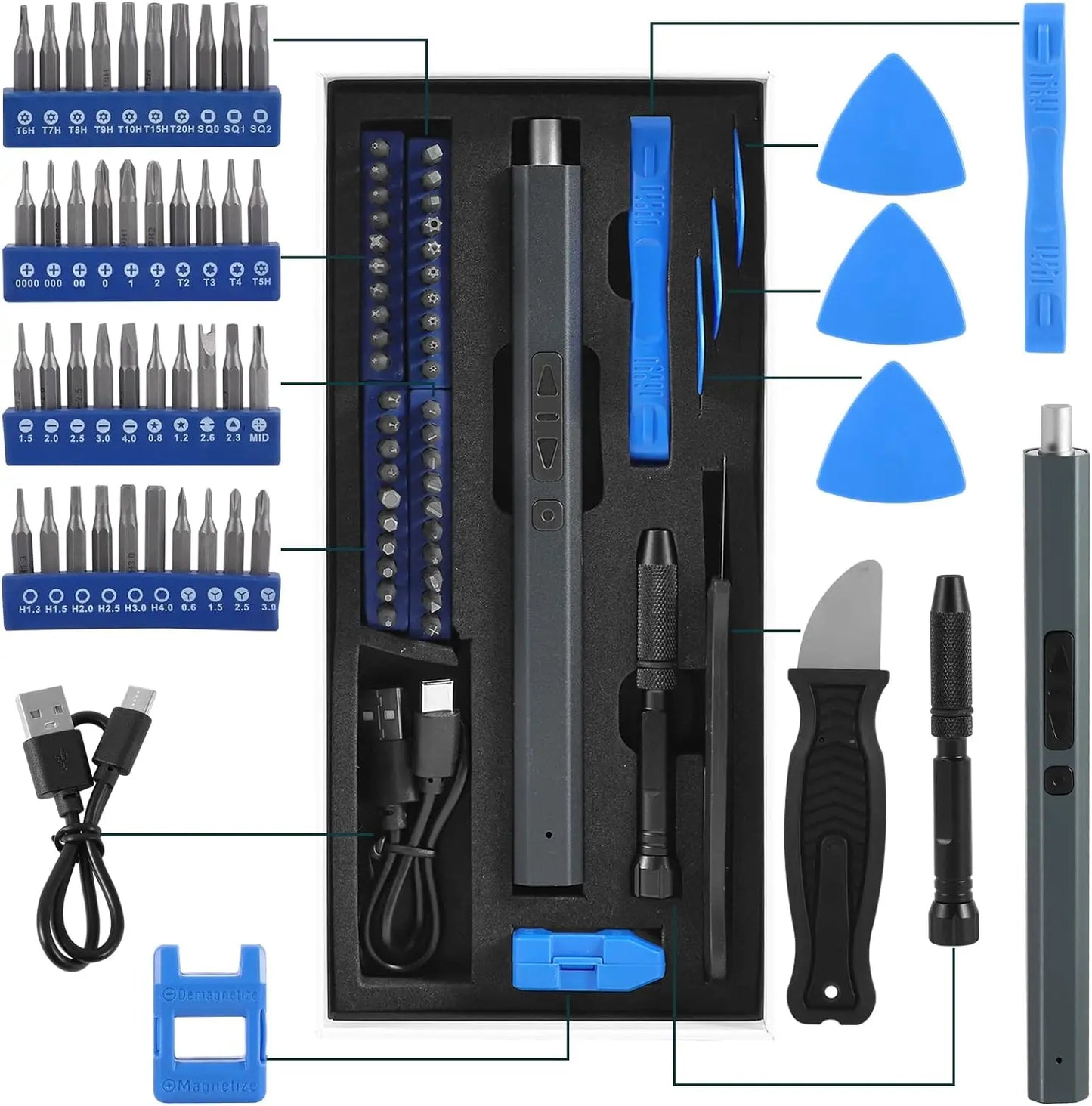 Cordless Electric Screwdriver Set 12/39/50 in 1 Precision Power