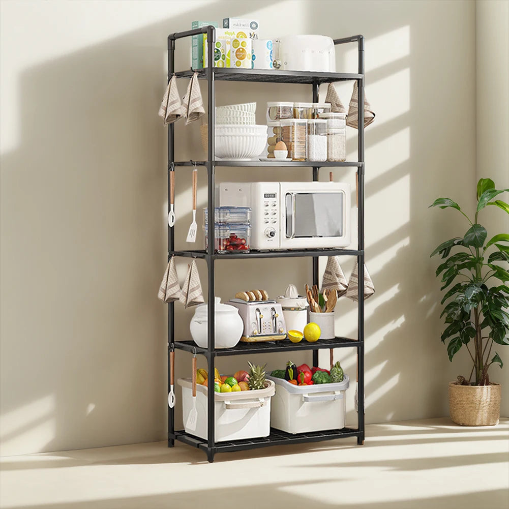 5 Tier Storage Shelf 66 Lbs Capacity Storage Shelves Adjustable Standing Shelf for Kitchen Pantry Closet Bathroom Laundry Garage