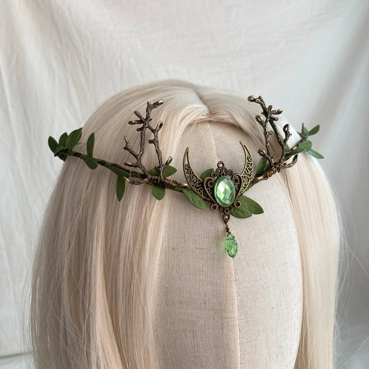 Fairy Crown Elf Tiara Crown For Women Wedding Tiara Bride Flower Girl Crown Fairy Costume Circlet Floral Hair Wreath Renaissance