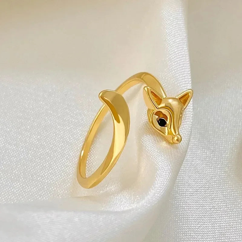 Кольцо Женское Creativity Fox Ring For Women Personality Vintage Rings Opening Adjustable Animal Jewelry Accessories Party Gifts