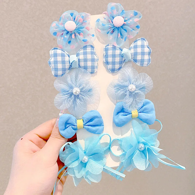 Children's Hairpin Princess Little Girl Sweet Mesh Broken Clip Cute Baby Does Not Hurt Hair Headdress Suit