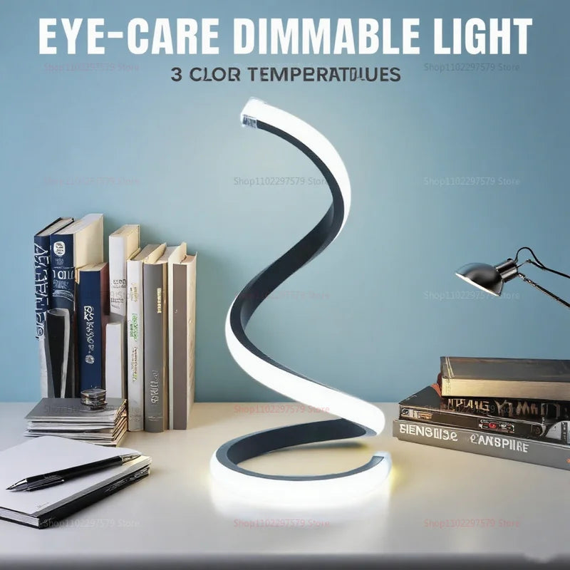 LED Night Light Spiral Table Lamp Modern Dimmable Bedside Lamp for Bedroom Living Room Office Kids Room Decor Night Lights