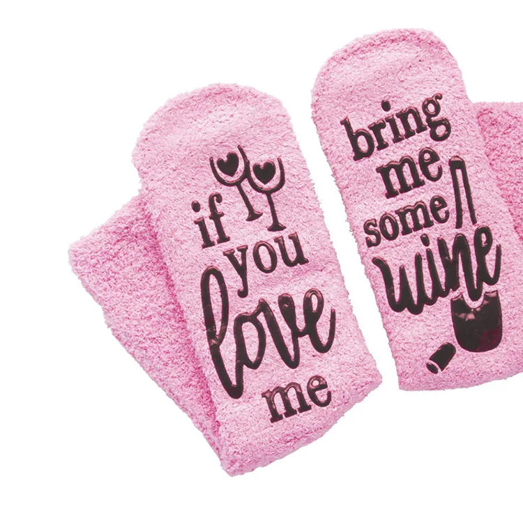 Luxury Fuzzy Wine Socks in Cupcake Gift Packaging Women Winter Fuzzy Plush Slipper Crew Socks Funny Accessory Present for Wife