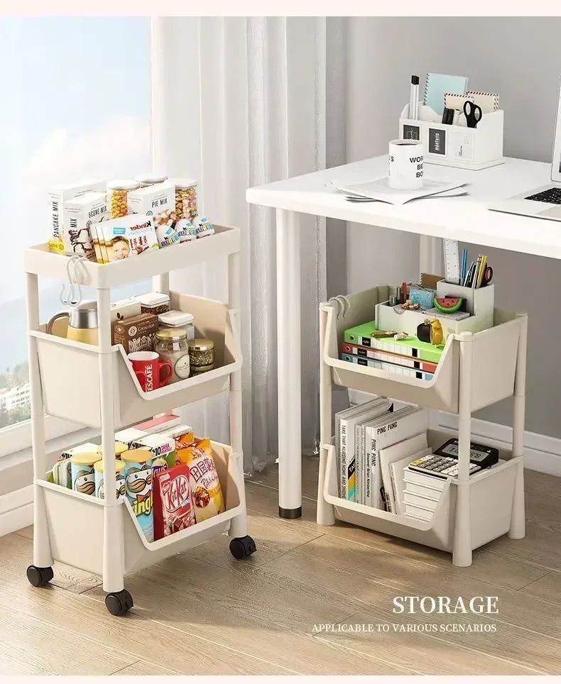 NEW Kitchen Storage Trolley Bookshelf Slit Storage Cabinet Bathroom Living Room Home Organizer Rack Kitchen Corner Narrow