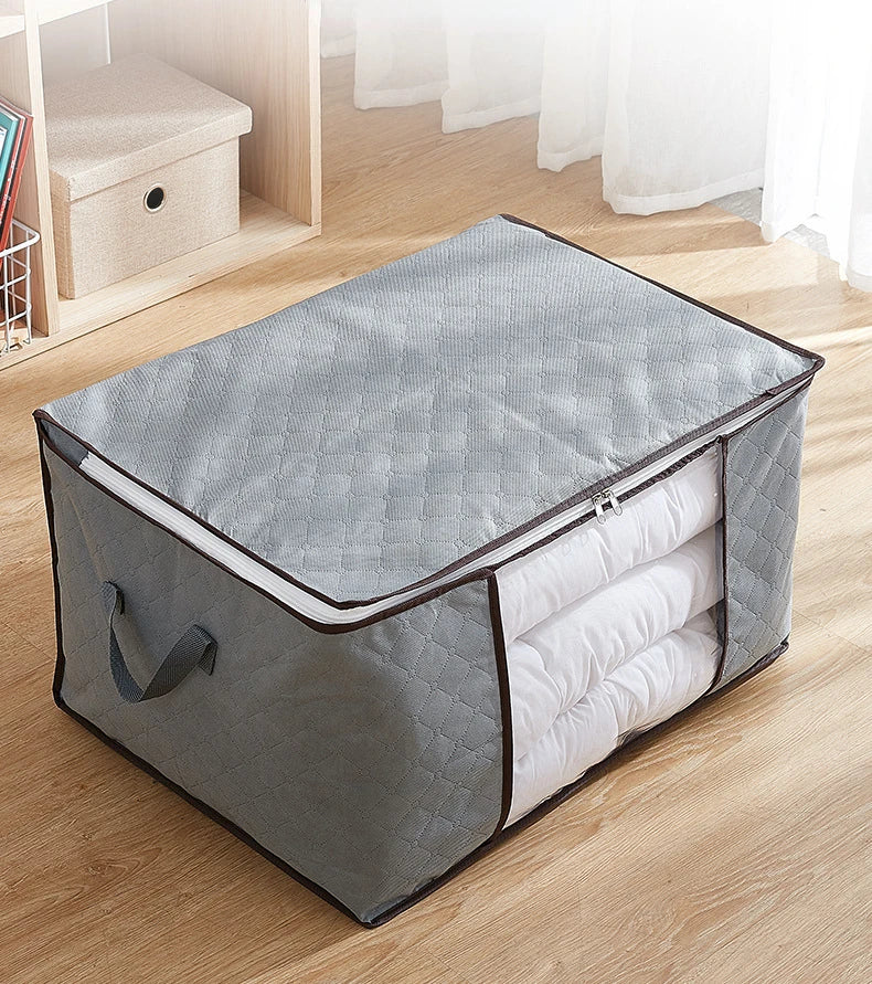 Clothes Storage Bins Foldable Closet Organizer Storage Containers with Durable Handles Thick Fabric for Clothing, Blanket