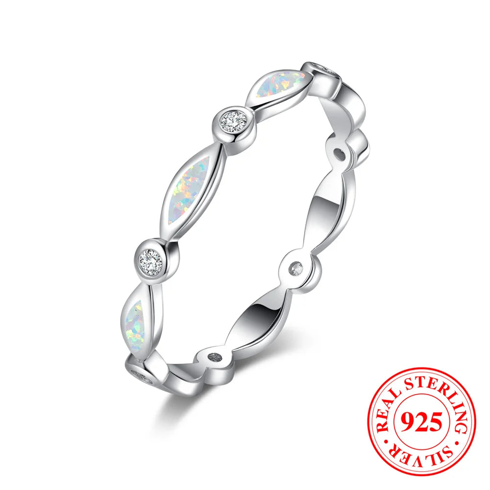 Vintage White Fire Opal Ring - 925 Sterling Silver