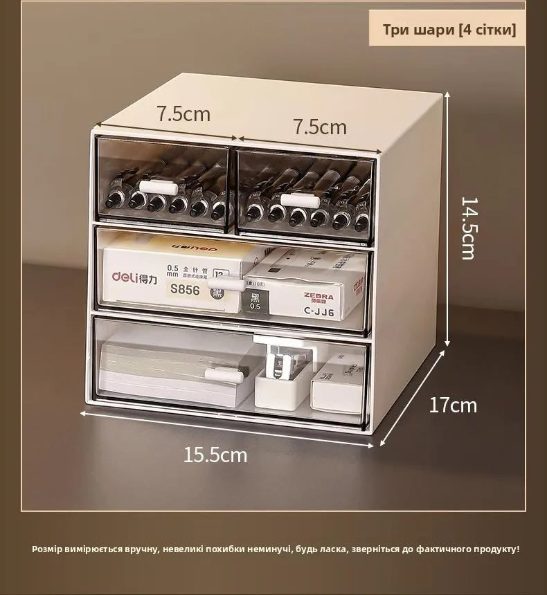 Desktop Organizer Der Sle Transparent Storage Box Stationery Supplies Arrangement Box Office Desk Workstation Transforma...