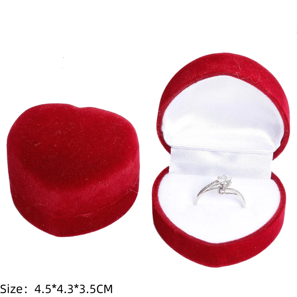 Velvet Single Ring Box Gift Jewelry Organizer Packaging for Wedding Ceremony Engagement Display Storage Supplies Accessories