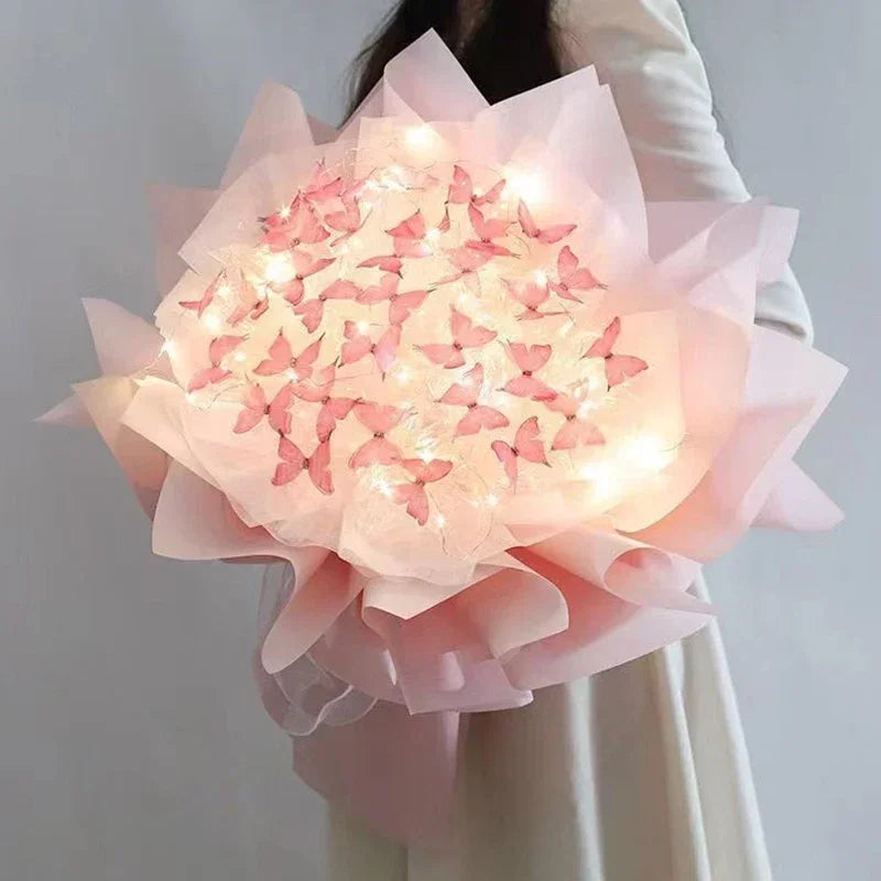 Artificial Tulip Flower Night Light Ornaments Handmade DIY Bedsides LED Night Lamp Bedroom Desk Decor Birthday Gifts Table Lamp