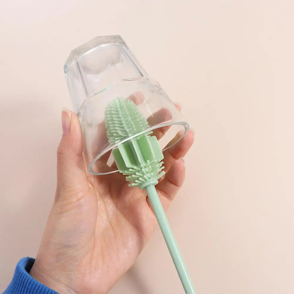 Cleaning Supplies Silicone Cup Brush Long Handle Portable Cup Scrubber Multipurpose Bottle Cleaning Brush Household