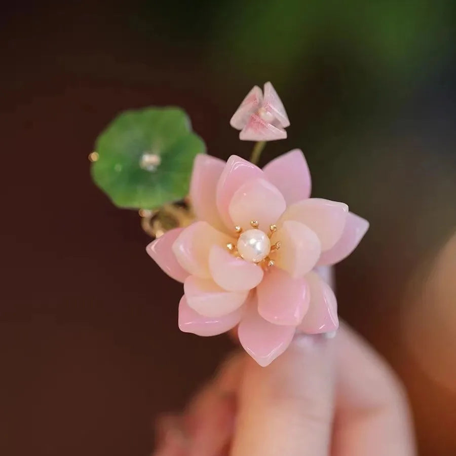 Fairy Flower Hair Clips Chinese Style Hanfu Hair Accessories For Girls Headwear Barrettes Vintage Wedding Headpiece Hair Jewelry