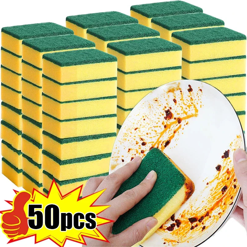 50 Highly absorbent double-sided sponge magic cleaning pot rust sponge cleaning brush kitchen cleaning tool