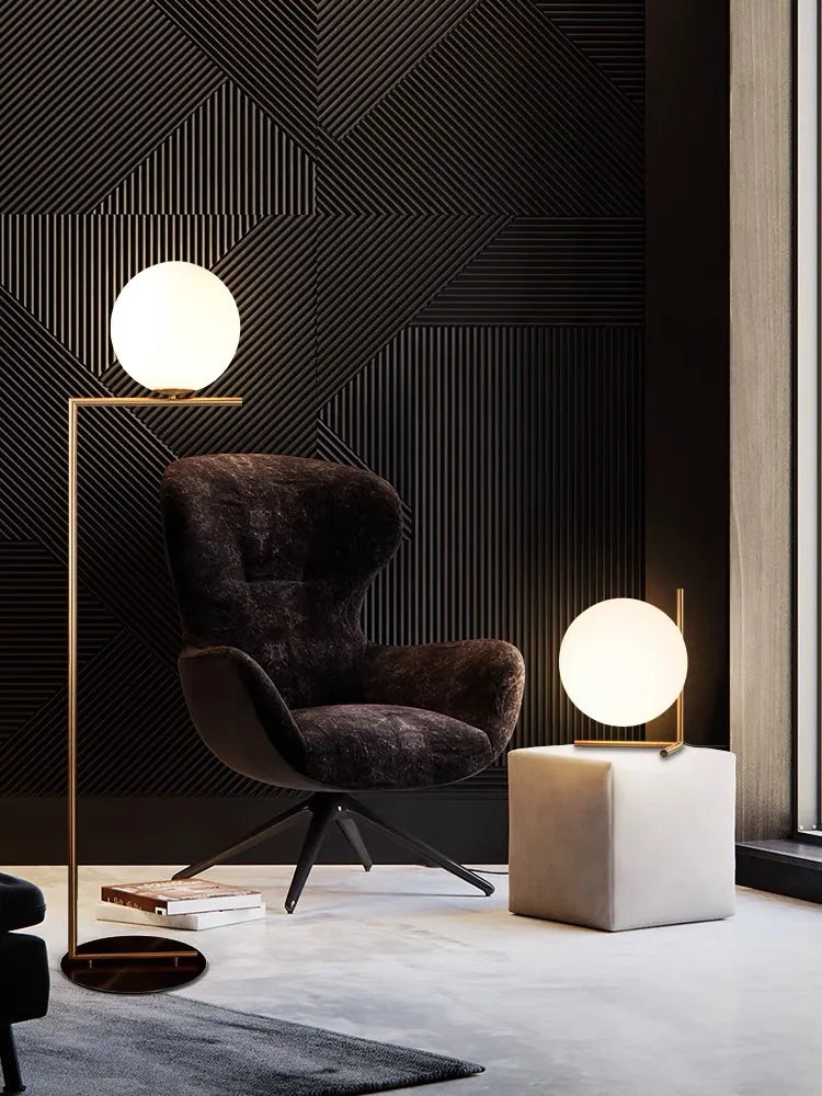 Modern Glass Ball floor lamps table lamp night light Nordic Simple Bedside Desk Home Decor LED Lustre Chandelier Light Lamparas