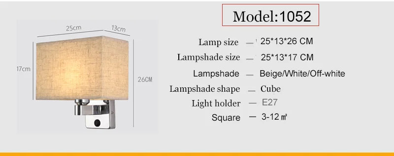 LED Lights Indoor Lighting Fabric Lampshade Wall Lamps for Bedside Bedroom Living Room Hotel Stairs Hotel Home Decoration