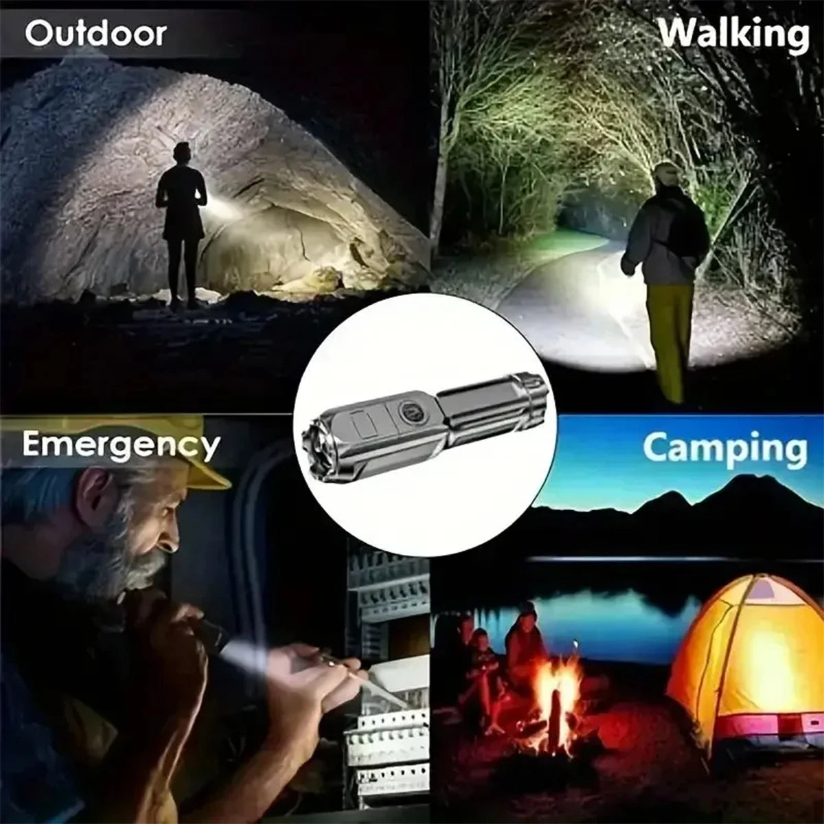 Led Flashlight Usb Leb Handheld Tactical Flashlights Rechargeable Waterproof With Zoom Torch Long Range Portable Light Emergency