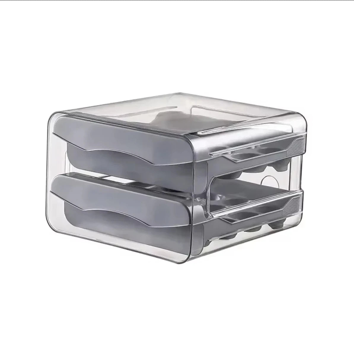 Storage Container with 2 Drawers! Perfect for Fridge Organization, Durable, Space Efficient Design for Easy Access & Freshness