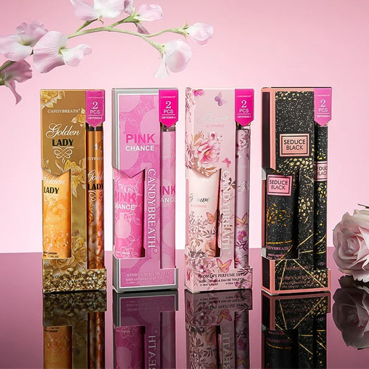 2pcs/set  Long Lasting Fragrance Moisturizing Body Cream Christmas Women's Body Lotion Plant Fruit Scent Fragrance Body Mist