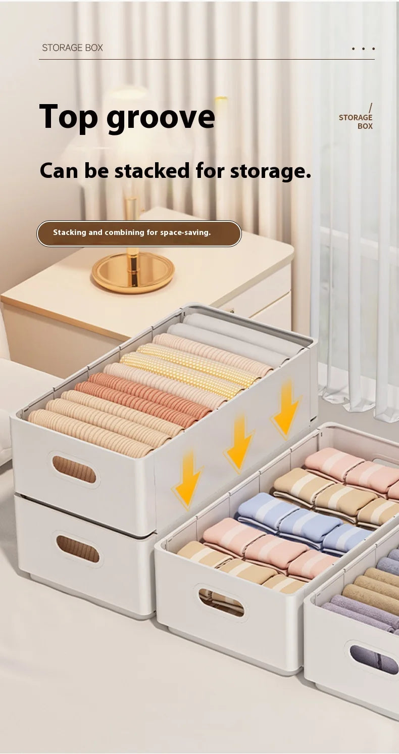 Wardrobe clothing organizer, drawer organizer, storage box with handles, foldable clothes, T-shirts, ties, scarves, towel storag