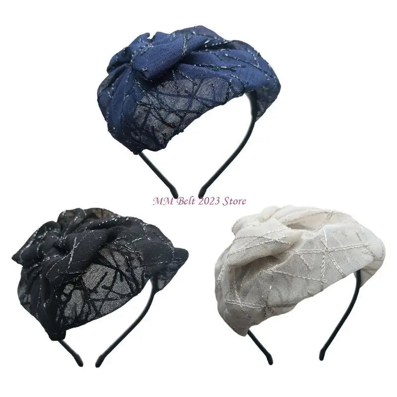 49ME Fashion Bowknot Fascinator Hat Luxurious Bows Headband With Headpiece Hair Decoration for Women and Girls