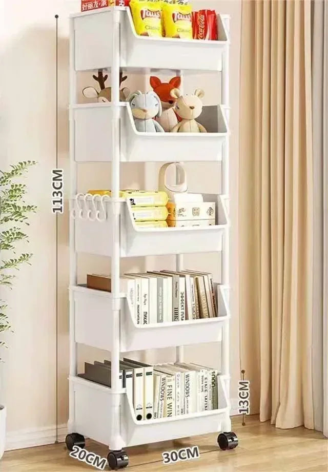 NEW Kitchen Storage Trolley Bookshelf Slit Storage Cabinet Bathroom Living Room Home Organizer Rack Kitchen Corner Narrow