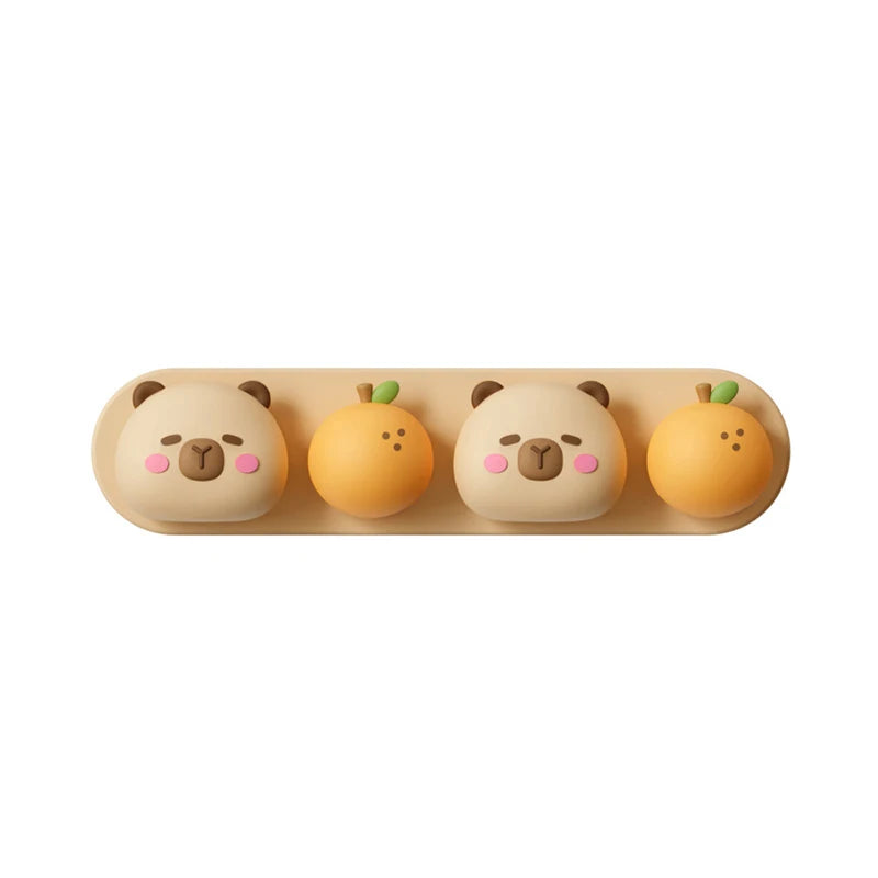Portable Punch-Free Silicone Cable Organizer - Capybara Cartoon Cable Winder for Data & Charging Cable Storage