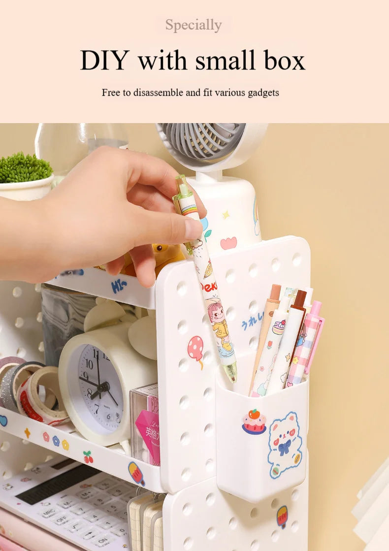 New Multi-functional 3-tier Desktop Organizer, Desktop Shelf, Hole Board, Pen Holder Office Desk Organizer, Desk Desk Organizer