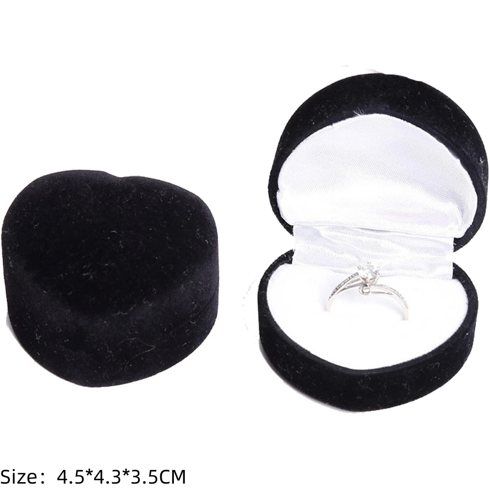 Velvet Single Ring Box Gift Jewelry Organizer Packaging for Wedding Ceremony Engagement Display Storage Supplies Accessories